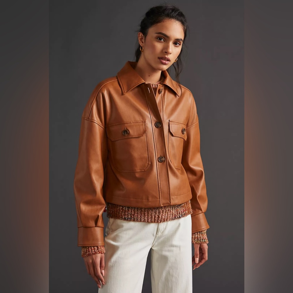 Faux Leather Shirt Jacket | Avec Les Filles